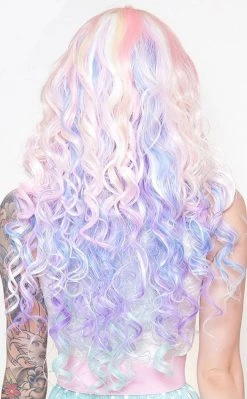 Rockstar Wigs Beauty Pastel Rainbow Rock Long Curly Wig
