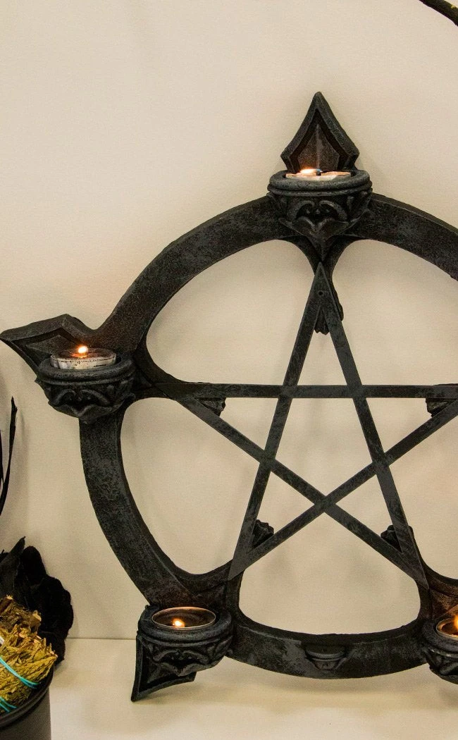 Candles Pentagram Candle Wall Hanging Candals & Fragrance 7 Candles Pentagram Candle Wall Hanging Candals & Fragrance