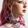 Killstar Accessories Pentagram Hoop Earrings | Lilac