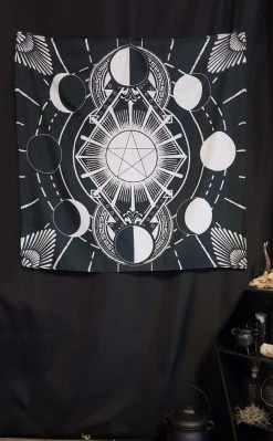 Altar Cloths Pentagram Moon Phases Altar Cloth / Wall Hanging