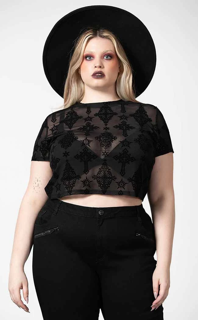 Killstar Petra Mesh Crop Top 4 Killstar Petra Mesh Crop Top