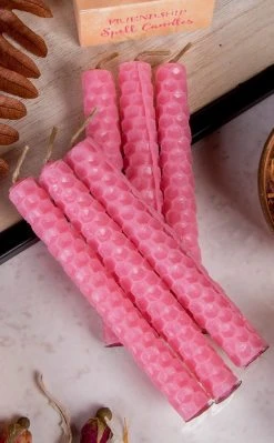 Pink Beeswax Friendship Spell Candles Witchcraft