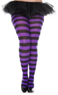 Music Legs Plus Size Burton Wide Stripe Pantyhose | Choose Colour Clothing