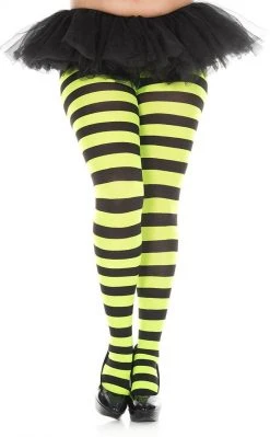 Music Legs Plus Size Burton Wide Stripe Pantyhose | Choose Colour Clothing