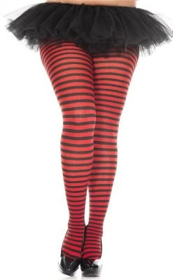 Music Legs Plus Size Small Stripe Pantyhose | Choose Colour Clothing
