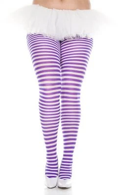 Music Legs Plus Size Small Stripe Pantyhose | Choose Colour Clothing