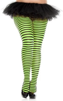 Music Legs Plus Size Small Stripe Pantyhose | Choose Colour Clothing