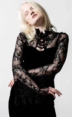 Killstar Clothing Poison Fang Long Sleeve Top