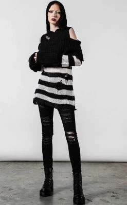 Killstar Clothing Poison Hooded Knit Sweater