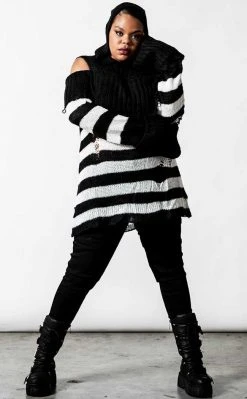 Killstar Clothing Poison Hooded Knit Sweater