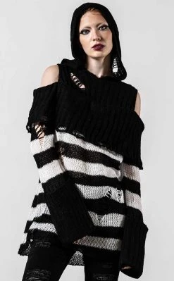 Killstar Clothing Poison Hooded Knit Sweater