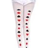 Music Legs Poker Face | White Tights Clothing