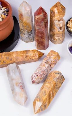 Crystals Polished Point | Crazy Lace Agate Witchcraft