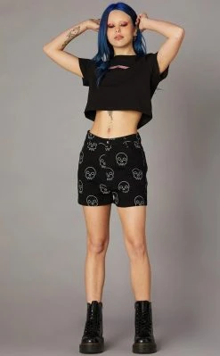 Black Friday Printed Skull Black Short Clothing