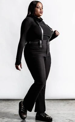 Killstar Prophet Of Doom Suspender Trousers | Black