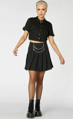 Dangerfield Punk Buckle Crop Blouse