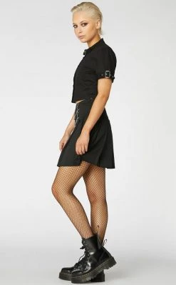 Dangerfield Punk Buckle Crop Blouse