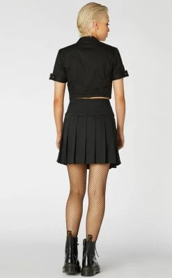 Dangerfield Punk Buckle Crop Blouse