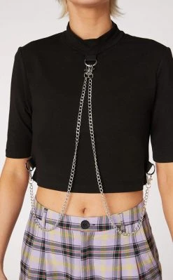 Dangerfield Clothing Punk Chain Jersey Crop Top 11 Dangerfield Clothing Punk Chain Jersey Crop Top