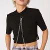 Dangerfield Clothing Punk Chain Jersey Crop Top 2 Dangerfield Clothing Punk Chain Jersey Crop Top