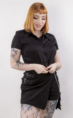 Dangerfield Clothing Punk Morpho Drill Skort | Black