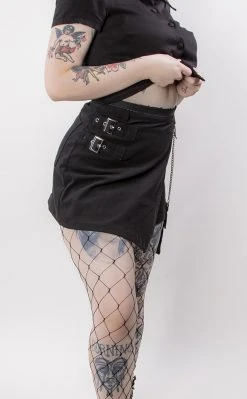 Dangerfield Clothing Punk Morpho Drill Skort | Black