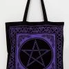 TB Accessories Purple Pentacle Cotton Tote Bag