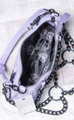 BlackCraft New Arrivals Purple Pentagram Chain Top Handle Bag