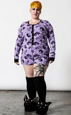 Killstar Purr Off Playsuit | Plum Clothing