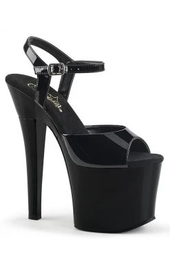 Pleaser Pole Shoes RADIANT-709 Black Patent Heels