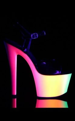 Pleaser RAINBOW-309UV Blk Pat/Neon Multi Heels