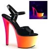 Pleaser RAINBOW-309UV Blk Pat/Neon Multi Heels 2 Pleaser RAINBOW-309UV Blk Pat/Neon Multi Heels