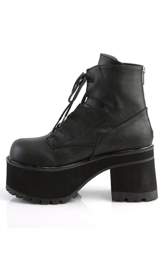 Demonia RANGER-102 Black Vegan Leather Platform Ankle Boots 6 Demonia RANGER-102 Black Vegan Leather Platform Ankle Boots