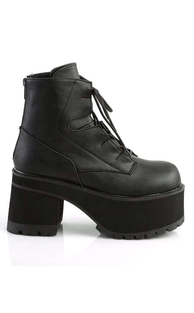 Demonia RANGER-102 Black Vegan Leather Platform Ankle Boots 8 Demonia RANGER-102 Black Vegan Leather Platform Ankle Boots