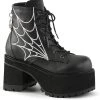 Demonia RANGER-105 Black Vegan Leather Platform Ankle Boots (Last Pair: Size 10) Sale