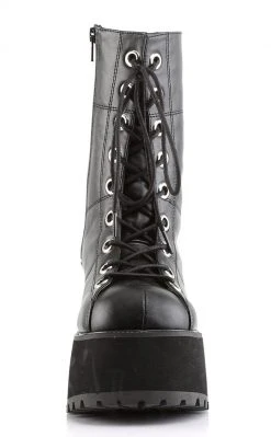Demonia Shoes RANGER-301 Black Vegan Leather Platform Ankle Boots