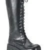 Demonia Shoes RANGER-302 Black Vegan Leather Platform Knee High Boots 2 Demonia Shoes RANGER-302 Black Vegan Leather Platform Knee High Boots