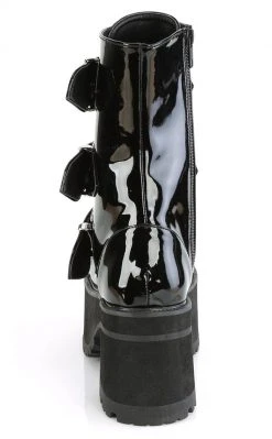 Demonia Shoes RANGER-308 Black Patent Platform Ankle Boots