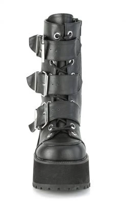Demonia RANGER-308 Black Vegan Leather Platform Ankle Boots Shoes