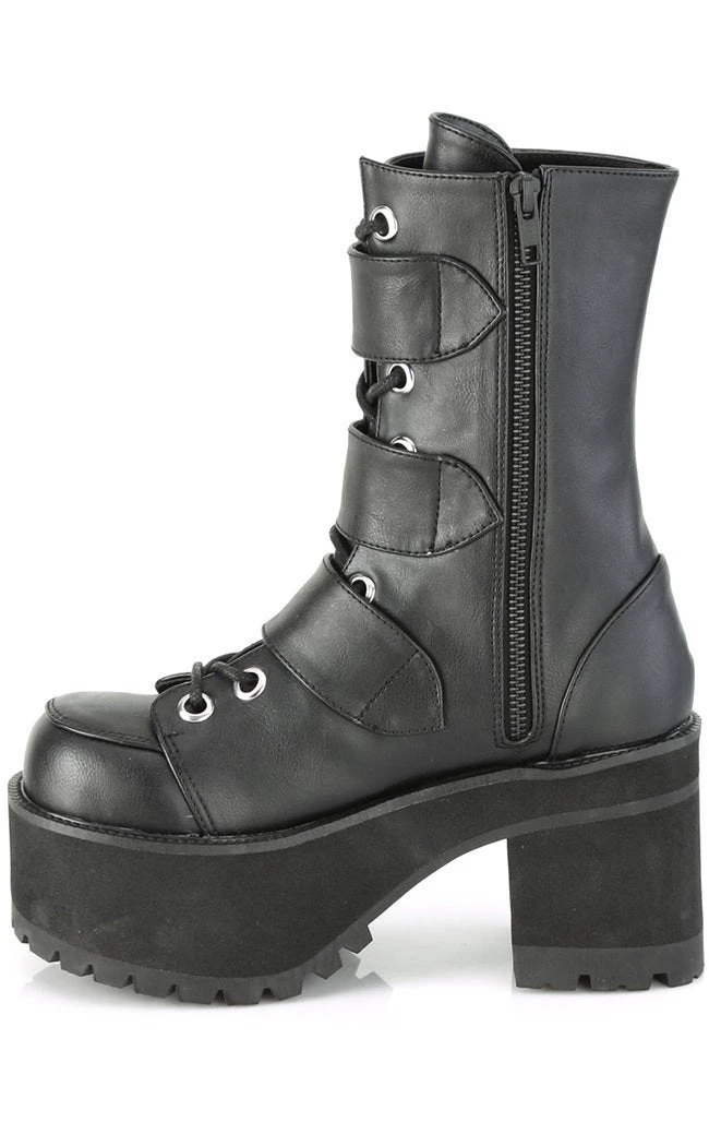 Demonia RANGER-308 Black Vegan Leather Platform Ankle Boots Shoes 5 Demonia RANGER-308 Black Vegan Leather Platform Ankle Boots Shoes