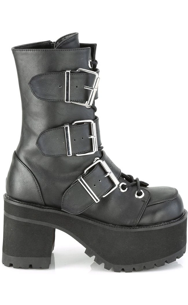 Demonia RANGER-308 Black Vegan Leather Platform Ankle Boots Shoes 7 Demonia RANGER-308 Black Vegan Leather Platform Ankle Boots Shoes