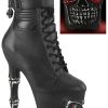 Pleaser RAPTURE-1020STR-LT Black Matte Light Up Skull Boots 1 Pleaser RAPTURE-1020STR-LT Black Matte Light Up Skull Boots