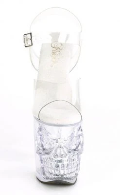 Pleaser Pole Shoes RAPTURE-808 Clear Skull Platform Heels