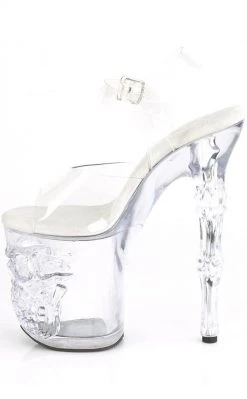 Pleaser Pole Shoes RAPTURE-808 Clear Skull Platform Heels