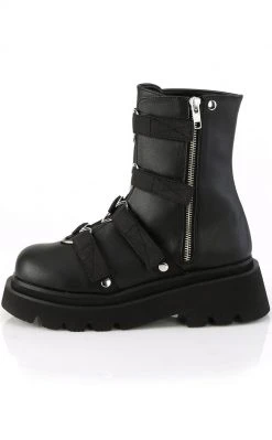 Demonia RENEGADE-50 Black Vegan Ankle Boots Shoes