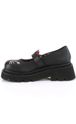 Demonia Shoes RENEGADE-56 Black Matte Kitty Mary Janes