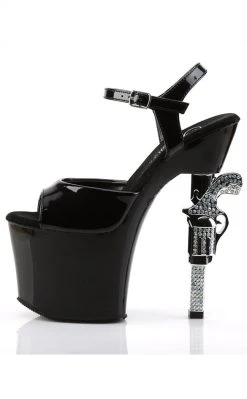 Pleaser REVOLVER-709 Black Heels Pole Shoes