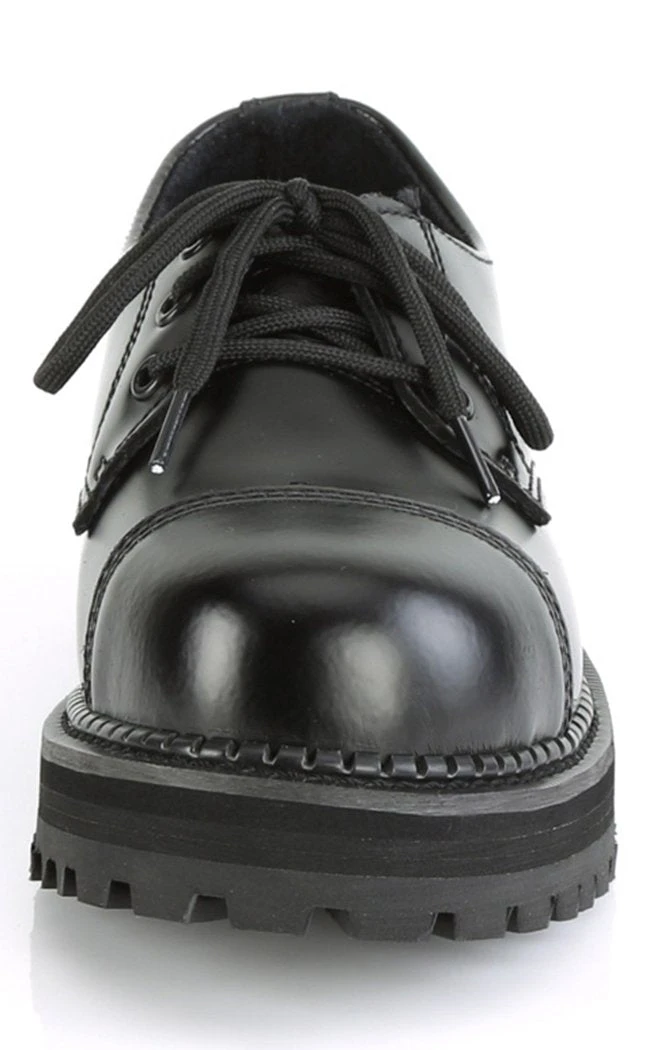 Demonia RIOT-03 Black Leather Steel Toe Oxford Shoes 4 Demonia RIOT-03 Black Leather Steel Toe Oxford Shoes