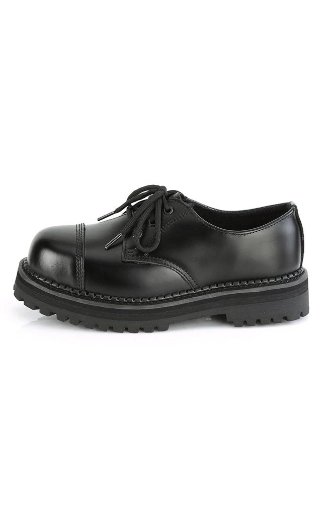 Demonia RIOT-03 Black Leather Steel Toe Oxford Shoes 5 Demonia RIOT-03 Black Leather Steel Toe Oxford Shoes