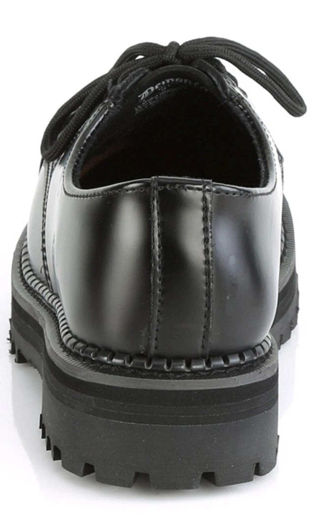 Demonia RIOT-03 Black Leather Steel Toe Oxford Shoes 6 Demonia RIOT-03 Black Leather Steel Toe Oxford Shoes